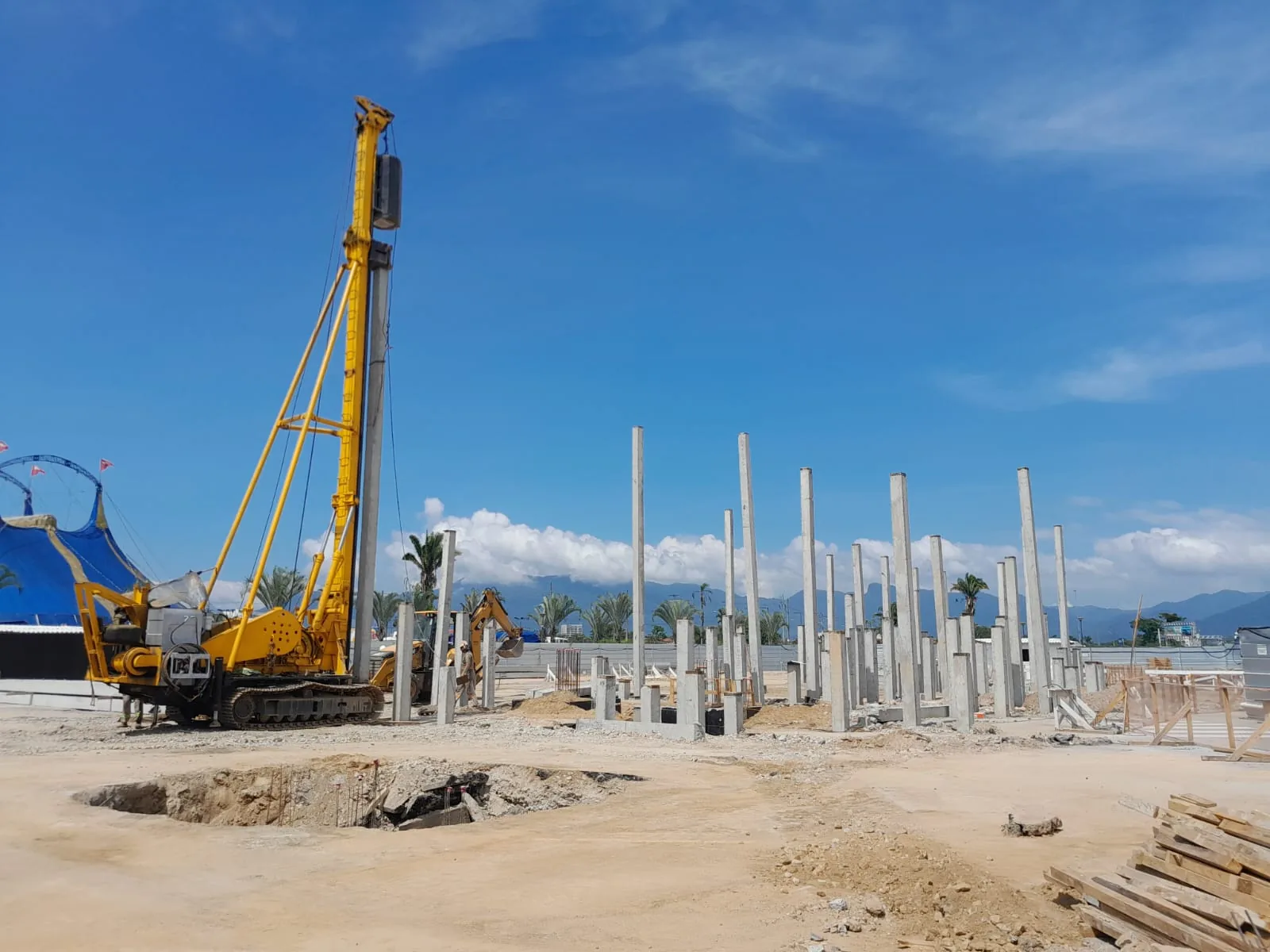 Registro de estaqueamento em obra